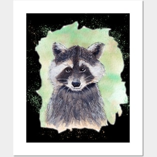 Raccoon in Ink and Watercolor Posters and Art